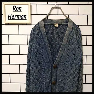 [ RonHerman ] 구제 의류 가디건 콘초 버튼 인디고 워시