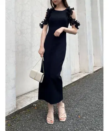 snidel_플리츠 프릴 도킹 원피스