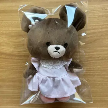 곰돌이 학교 봉제 인형 말랑말랑 BD 핑크 원피스