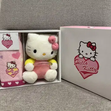 미사용 새상품 레트로 헬로키티 타월 타월걸이 봉제 인형