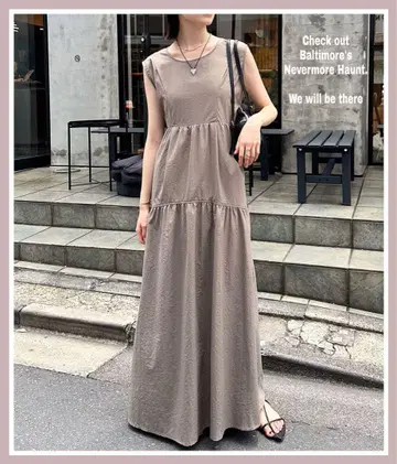 미스틱 드로스트 민소매 원피스 카스타네, 치코, 헤더, hinari