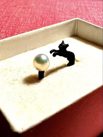 반지 사이즈 10호 시몬 simmon 검은 고양이와 펄 반지