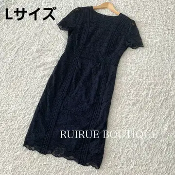 RUIRUEBOUTIQUE 포멀 전체 레이스 드레스 원피스 네이비