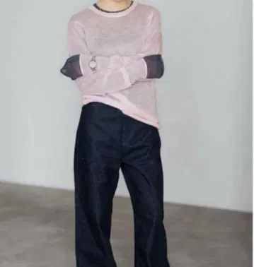 IENA SESIA 모헤어 나일론 시어 풀오버 핑크