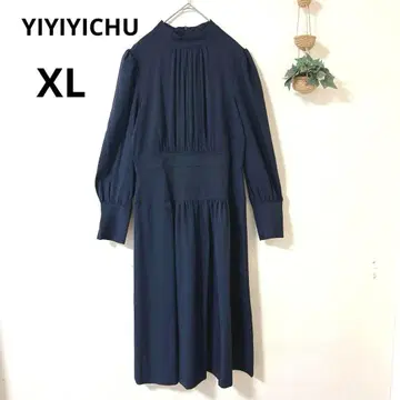 리리리 한국 브랜드 네이비 긴팔 원피스 XL 빅 사이즈