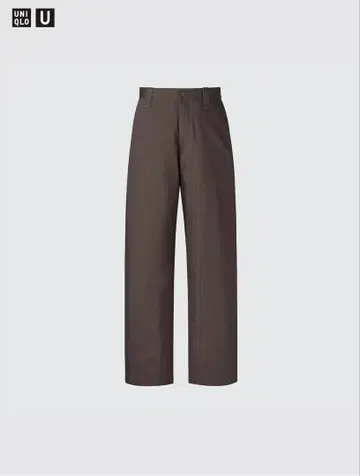 UNIQLO U 와이드 핏 치노 39 다크 브라운 긴 길이