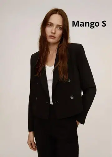 Mango S 블랙 테일러드 자켓