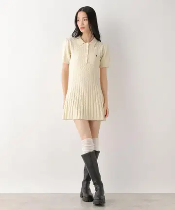 Heather POLO BCS 반팔 니트 원피스