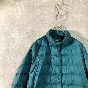 UNIQLO 울트라 라이트 다운 블루 하이넥 풀 집업 경량