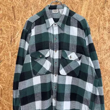 90s FIVE BROTHER 헤비 플란넬 셔츠 블록 체크 XL