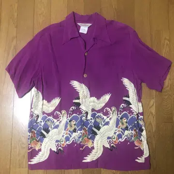 waimea casuals 학 일본풍 패턴 레이온 셔츠 S