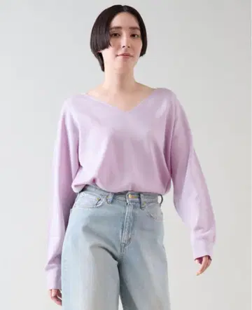 새상품급 마르티니크 울 실크 밀라노 리브 풀오버 라벤더