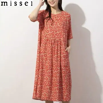 미제르 린넨 레이온 반팔 원피스 13호 꽃무늬 린넨 MISSEL