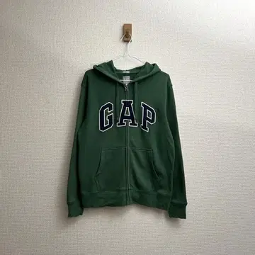 GAP 풀 집업 후드티 그린 프론트 로고 S