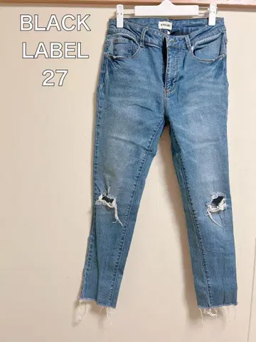 BLACK LABEL 데미지 스키니 데님