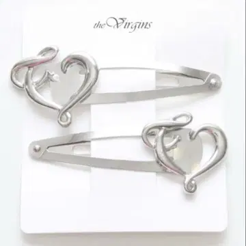 the Virgins heart logo clip 하트형 헤어핀