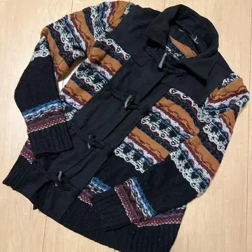 desigual 멀티 컬러 스트라이프 니트 더플 코트
