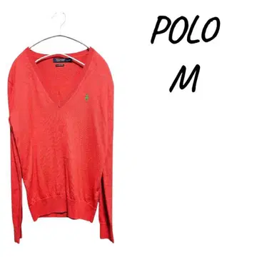 [새상품급] POLO 오렌지 V넥 스웨터 M