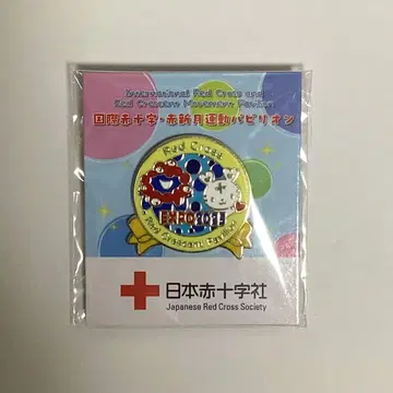 만박&일본 적십자사 핀 배지 미야쿠미야쿠 하트라짱 EXPO2025