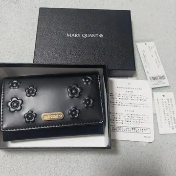 MARY QUANT 블랙 꽃무늬 카드 케이스