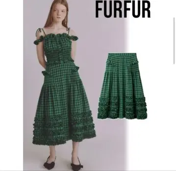 furfur 그린 체크 셋업