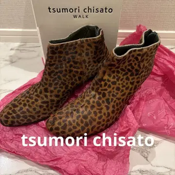 [tsumori chisato] 레오파드 무늬 숏부츠 22.5cm