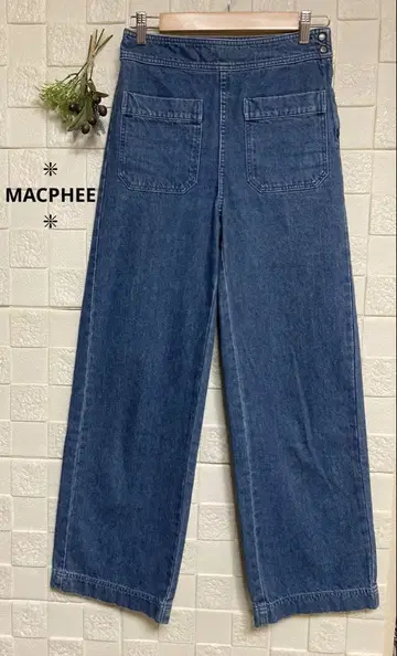 [ MACPHEE ] 투모로우랜드 데님 와이드 팬츠 블루 32