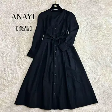 새상품급 ANAYI 셔츠 원피스 벨트 A라인 울 조젯 36