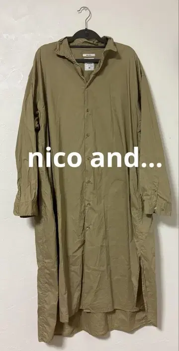 [ niko and - ] 머서 와이어 빅 셔츠 원피스 면 100%