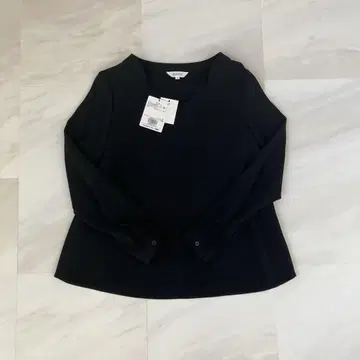 미사용 새상품 스트레치 더블 크로스 V넥 블라우스 S 블랙 PLST