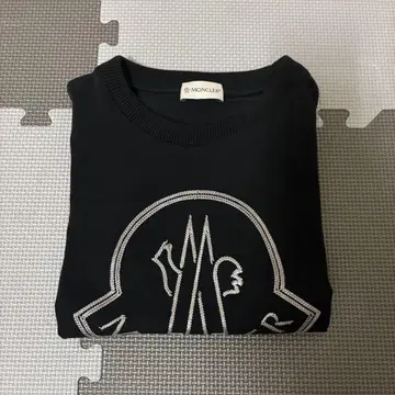MONCLER 블랙 반팔 T셔츠 빅 로고