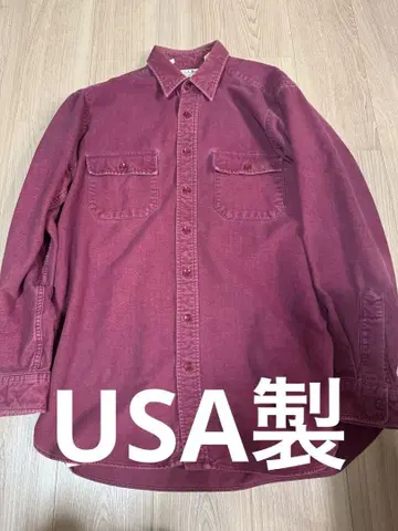 USA제 L.L.Bean 샤모아크로스 셔츠 빨간색 사이즈 M tall