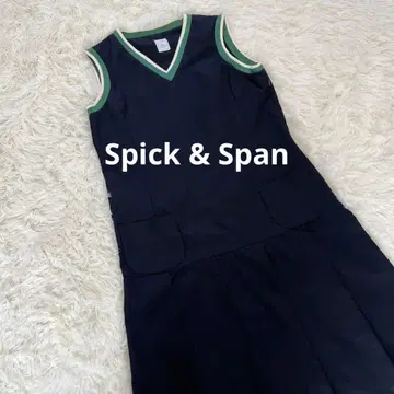 Spick & Span 슬리브리스 무릎 기장 원피스 플리츠 스커트