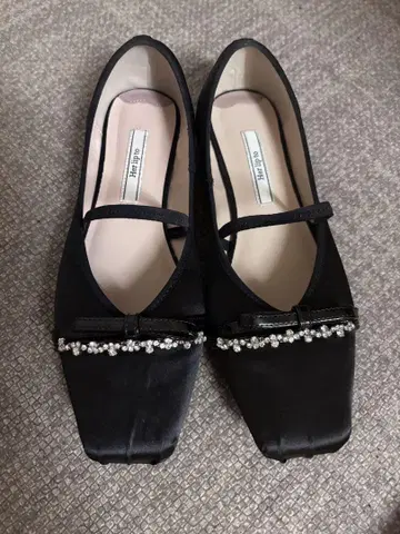 Mary Jane Crystal Ribbon Satin Flats 38