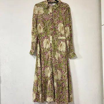 인기 H&M 윌리엄 모리스 셔츠 원피스 꽃무늬 롱 원피스