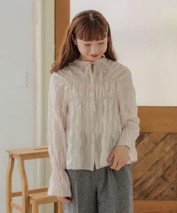 flower 플라워 셔링 와셔 블라우스