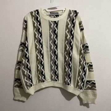 80, 90s MARC LAUGE 3D 패턴 니트 스웨터 아크릴 쿠지