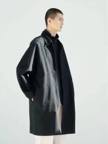 MUJI Labo XL 블랙 난연 소재 스텐카라 코트 블랙