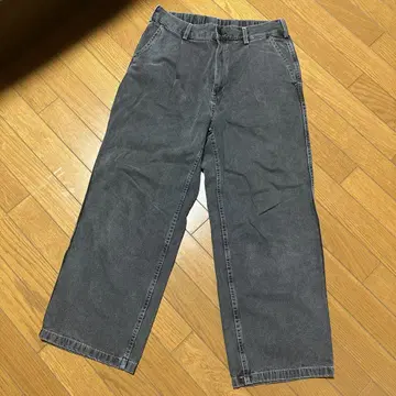 그레이 데님 와이드 팬츠