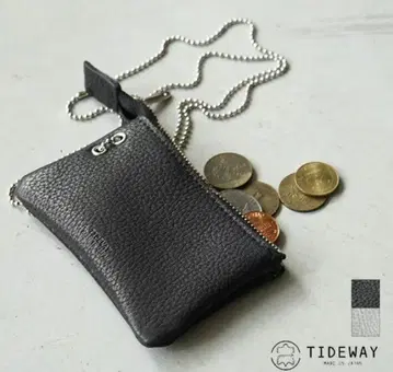 TIDEWAY 블랙 가죽 코인 케이스