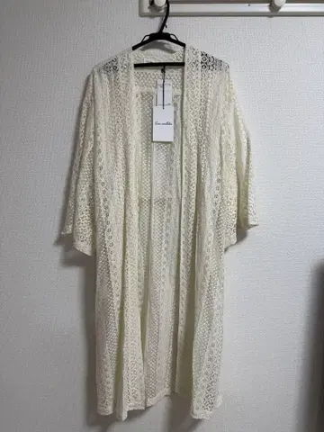 beams 아이보리 레이스 가디건 긴팔 택 포함 미사용 새상품