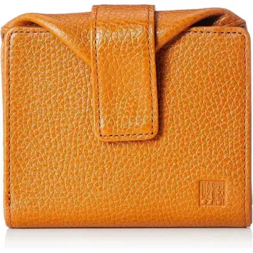 나다야 노무라 슈헤이 레이 카멜 여성용 천연 가죽 가죽 이단 접이식 지갑