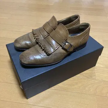 폴스미스 브라운 가죽 몽크 스트랩 슬립온 신발