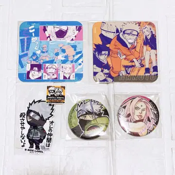 새상품 NARUTO CAN 배치 캔뱃지 아트 코스터 카카시 스티커