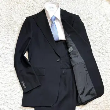 미사용급 HUNTSMAN 블랙 포멀 수트 사빌 로우 46 블랙 컬러