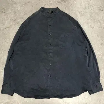 KNIGHTSBRIDGE 긴팔 셔츠 카라 부착 XL 네이비 무지 솔리드