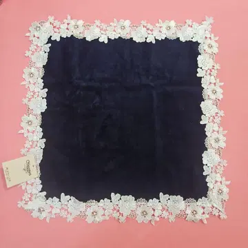친 레이스 타월 손수건 대형 34 x 34