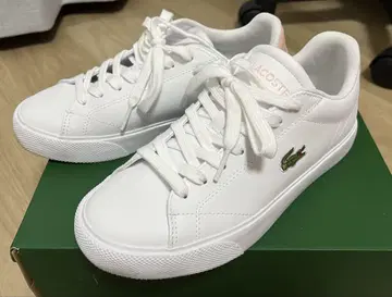 LACOSTE 화이트 23cm 핑크 여성용 스니커즈