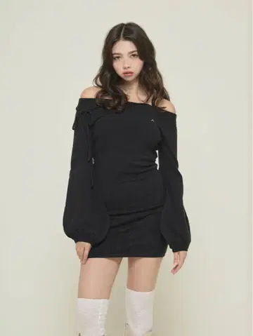 Ribbon crochet knit dress AM1490