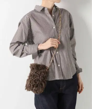 새상품 IENA CARUS 카루스 퍼 미니백 브라운